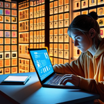 **A person illuminated by the glow of a laptop, surrounded by open digital books and online course icons, symbolizing the accessibility of knowledge through online learning platforms.** (This visualizes the "digital knowledge" section.)