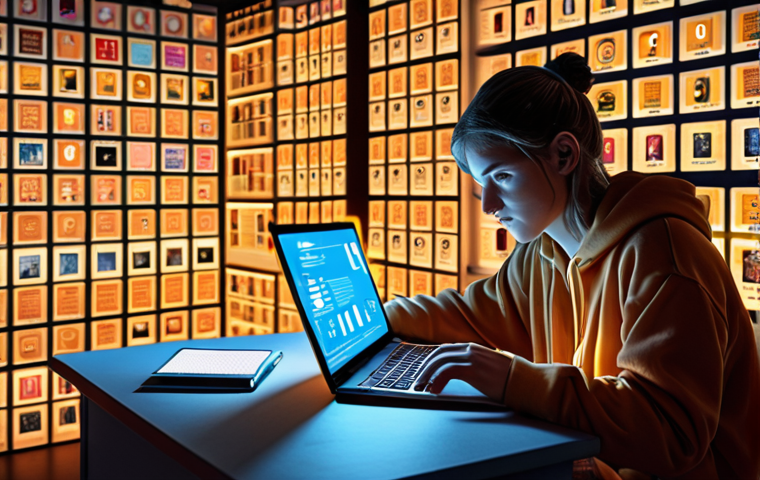 **A person illuminated by the glow of a laptop, surrounded by open digital books and online course icons, symbolizing the accessibility of knowledge through online learning platforms.** (This visualizes the "digital knowledge" section.)