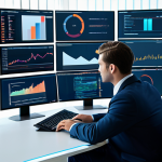 A highly focused professional individual, fully clothed in a modest business suit, sitting at a sleek, modern desk in a bright, futuristic office. The individual is intently engaging with multiple digital screens displaying complex data visualizations and code, symbolizing advanced skills acquired through self-learning. The pose is natural and demonstrates deep concentration. The background is clean and minimalist, emphasizing a tech-forward environment. Perfect anatomy, correct proportions, well-formed hands, proper finger count, natural body proportions, professional photography, high quality, safe for work, appropriate content, family-friendly.