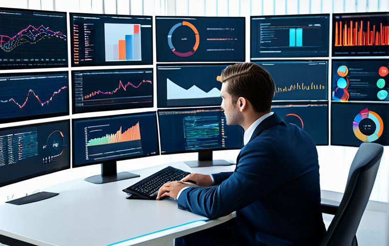 A highly focused professional individual, fully clothed in a modest business suit, sitting at a sleek, modern desk in a bright, futuristic office. The individual is intently engaging with multiple digital screens displaying complex data visualizations and code, symbolizing advanced skills acquired through self-learning. The pose is natural and demonstrates deep concentration. The background is clean and minimalist, emphasizing a tech-forward environment. Perfect anatomy, correct proportions, well-formed hands, proper finger count, natural body proportions, professional photography, high quality, safe for work, appropriate content, family-friendly.