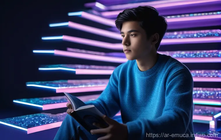자율적 교육 방법론의 비판적 시각 - **Prompt:** A young adult, gender-neutral, dressed in a comfortable, modern sweater and jeans, sits ...